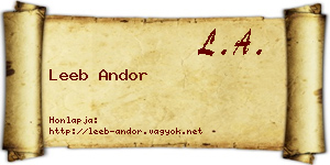 Leeb Andor névjegykártya